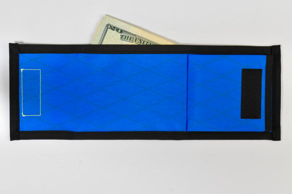 二つ折り財布 ミニ財布 コンパクト 手のひらサイズ ギフト X-Pac ブルー 防水 billfold 3枚目の画像