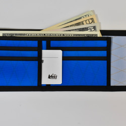 二つ折り財布 ミニ財布 コンパクト 手のひらサイズ ギフト X-Pac ブルー 防水 billfold 2枚目の画像