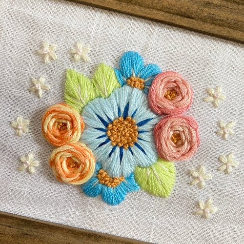戸塚刺繍　薔薇の花束　額縁　ハンドメイド 戸塚刺繍 薔薇の花束 額縁 ハンドメイド 戸塚刺繍薔薇の花束額縁