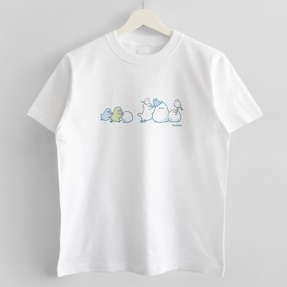 Tシャツ（雪だるまを作ろう） 2枚目の画像