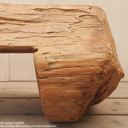超極厚 オールドチーク スツール 74cm チーク材 ベンチ 総無垢材 バリ家具 アジアン家具 長椅子 木製いす 天然木 6枚目の画像