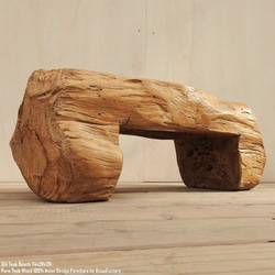 超極厚 オールドチーク スツール 74cm チーク材 ベンチ 総無垢材 バリ家具 アジアン家具 長椅子 木製いす 天然木 7枚目の画像