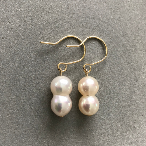 国産双子あこや真珠♚ピアス/ノンホールピアス ピアス（フック