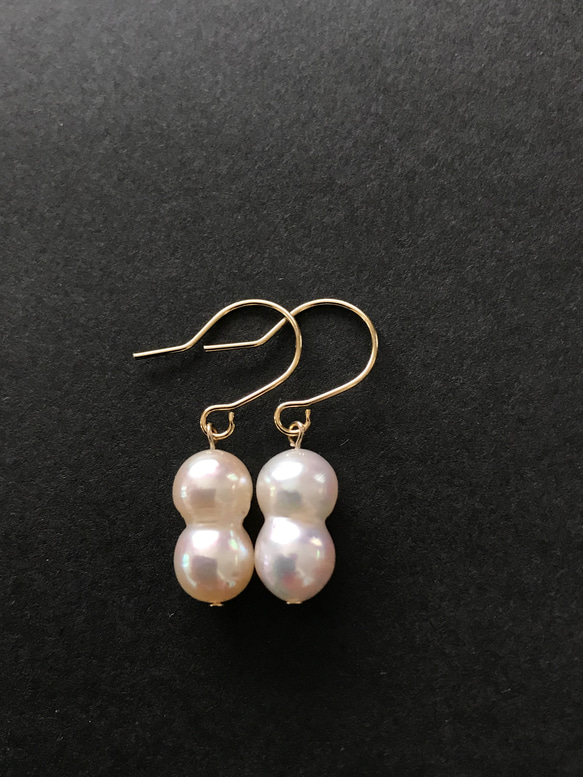 国産双子あこや真珠♚ピアス/ノンホールピアス ピアス（フック