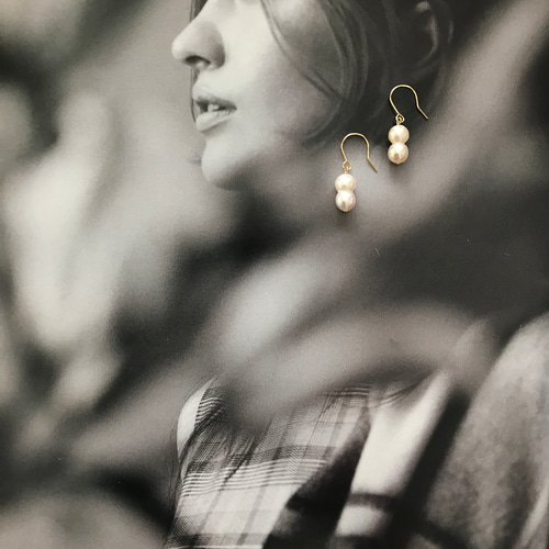 国産双子あこや真珠♚ピアス/ノンホールピアス ピアス（フック