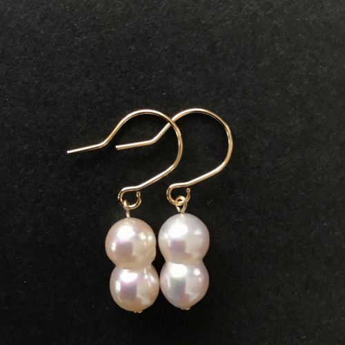 国産双子あこや真珠♚ピアス/ノンホールピアス ピアス（フック