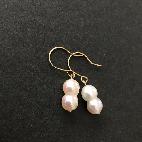 国産双子あこや真珠♚ピアス/ノンホールピアス ピアス（フック