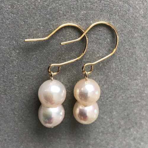 国産双子あこや真珠♚ピアス/ノンホールピアス ピアス（フック