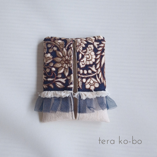 インド刺繍リボンのポケットティッシュケース その他ケース テラ工房
