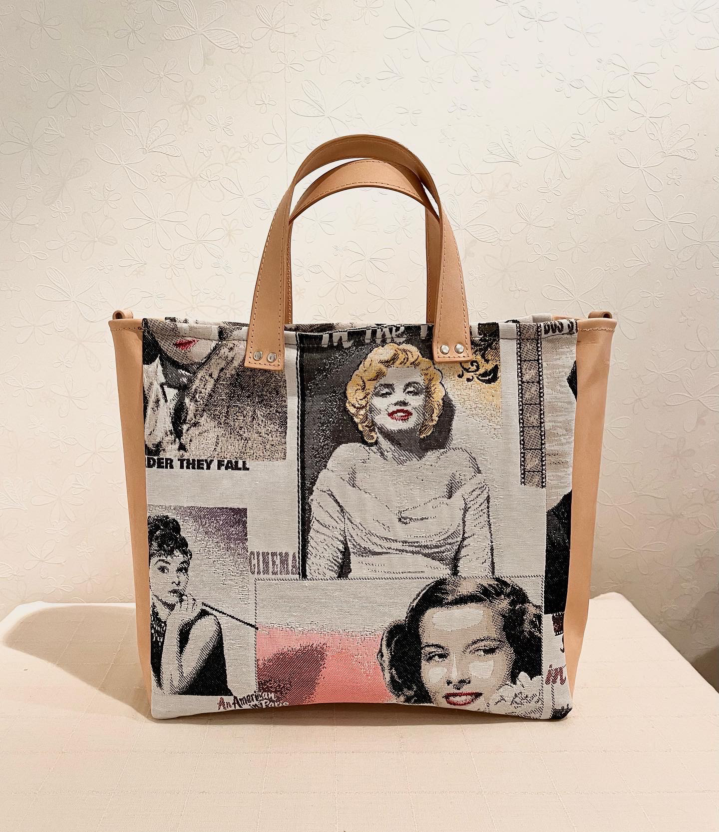 【sale】ゴブラン織×革のトートバッグ