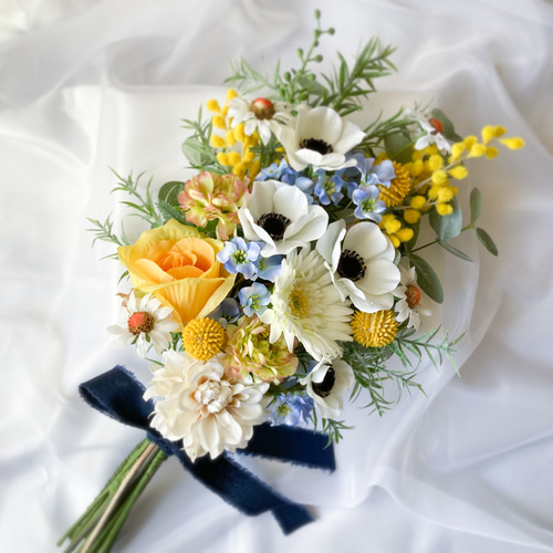 アーティフィシャルフラワーブーケアネモネナチュラル