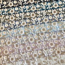 50cm  インド刺繍リボン  シルク  草花柄  #ms6 2枚目の画像