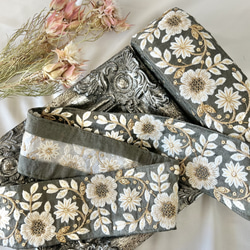 50cm  インド刺繍リボン  シルク  草花柄  #ms6 8枚目の画像