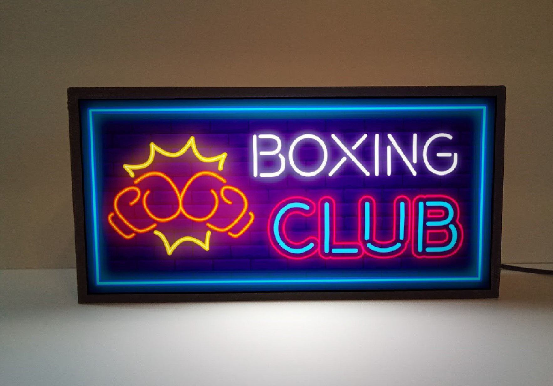 ボクシング ジム チャンピオン ボクサー ファイトクラブ ミニチュア サイン ランプ 看板 置物 雑貨 ライトBOX