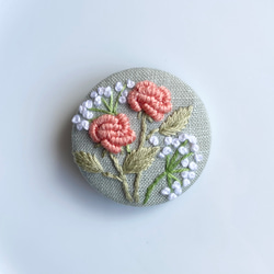 花束刺繍のヘアゴム 1枚目の画像
