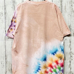 タイダイ染め Tシャツ　Lサイズ　曼荼羅　薄桜色　Hippies Dye HD17-11 4枚目の画像