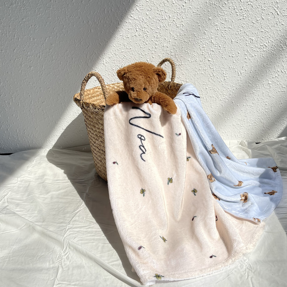 Blanket／Teddy bear（Blue）　名入れブランケット 7枚目の画像
