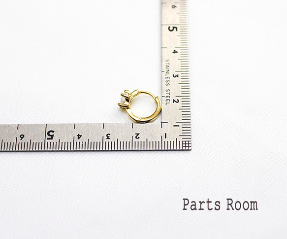 [2 件] 星立方圈一觸式耳環 [金色]-mt-3769 第3張的照片