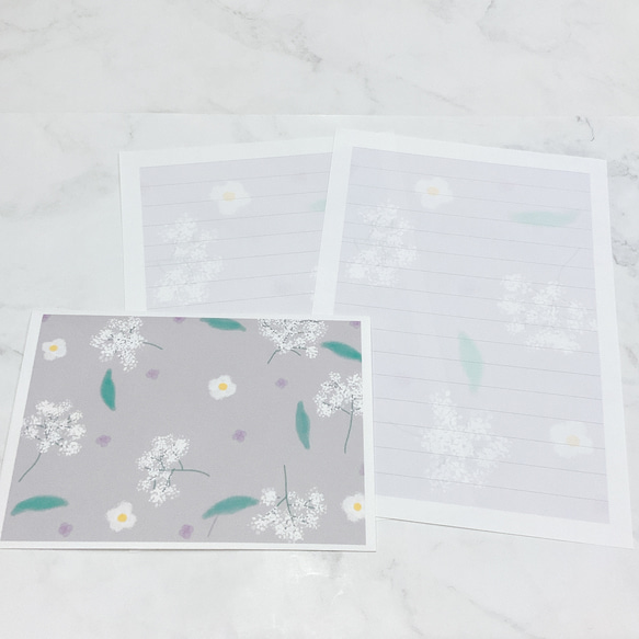 花柄　レターセット　便箋　封筒　かわいい　紙もの　イラスト　デザイン 6枚目の画像