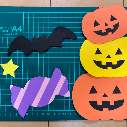ハロウィン壁面飾り おばけ かぼちゃ その他素材 misa☆壁面