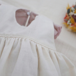 リバティ サイドリボンのワンピース  ドレス  80/90  とドール服【出産祝い】【送料無料】 10枚目の画像