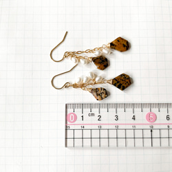 【Creema限定】14kgf*豹皮瑪瑙淡水珍珠吊墜耳環/耳環 第8張的照片