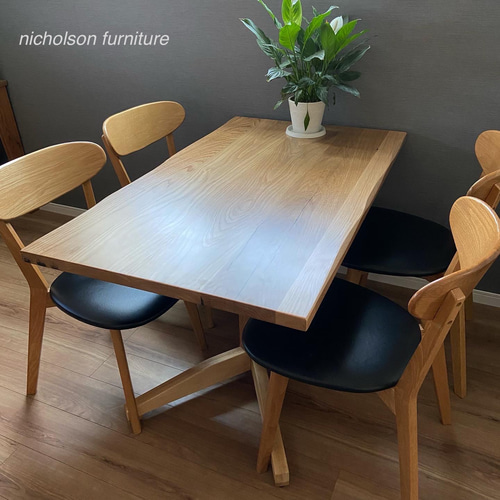 カフェテーブル ダイニングテーブル オーク材 レトロ
