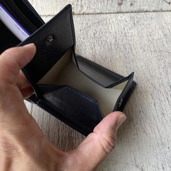 財布(２つ折り) 黒×青 4枚目の画像