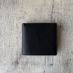 財布(２つ折り) 黒×青 2枚目の画像