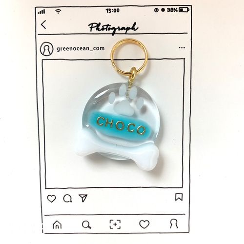 わんちゃん ネコちゃん ペット ネームプレート 名入れ レジン