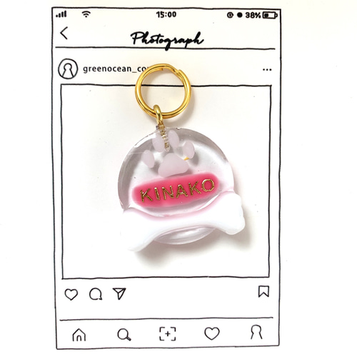 わんちゃん ネコちゃん ペット ネームプレート 名入れ レジンチャーム