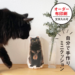 自分で作る オーダー ミニ クッション キット 猫 犬 子ども 出産祝い 記念 1枚目の画像