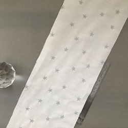 キナリ地に銀糸の星柄刺繍 カシオペヤ コットン半衿 ハンドメイド半襟 8枚目の画像