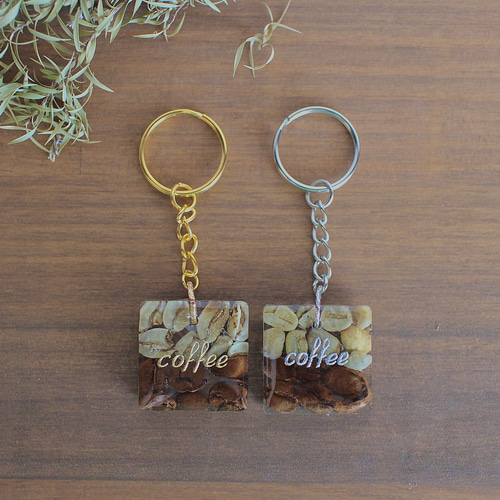 廃棄豆グッズ】コーヒーキーホルダー バッグチャーム はなこ𖤣 通販  