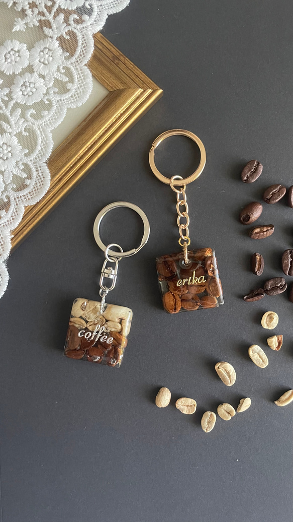 廃棄豆を使ったコーヒーキーホルダー バッグチャーム はなこ𖤣 通販