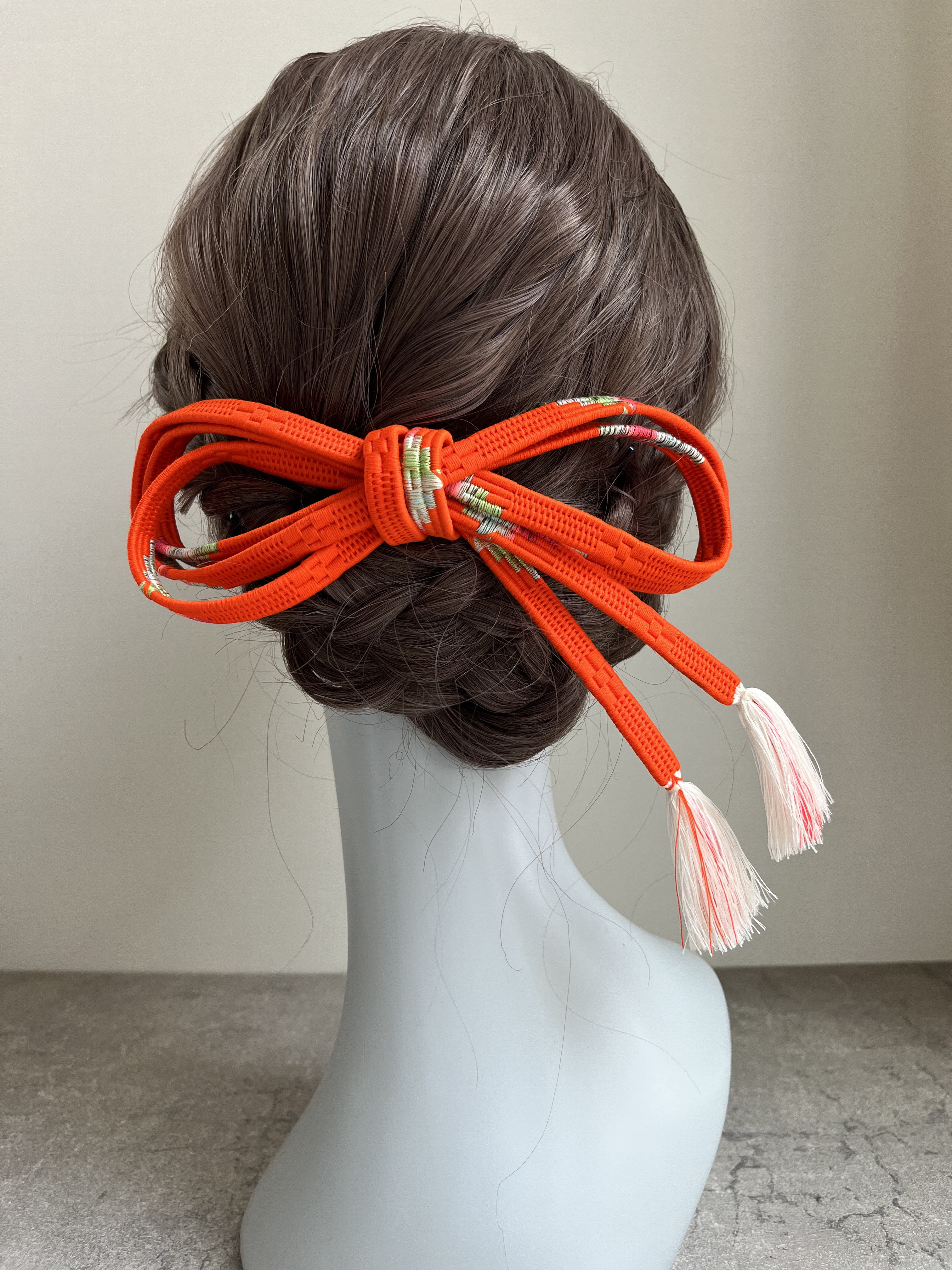 帯締めリボン　オレンジ