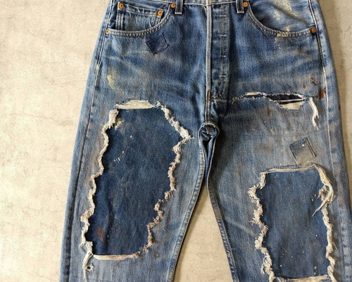 リーバイス　リペア　リメイク　501 W32表記 リペアカスタム usa製 リーバイス 501 リメイクデニム