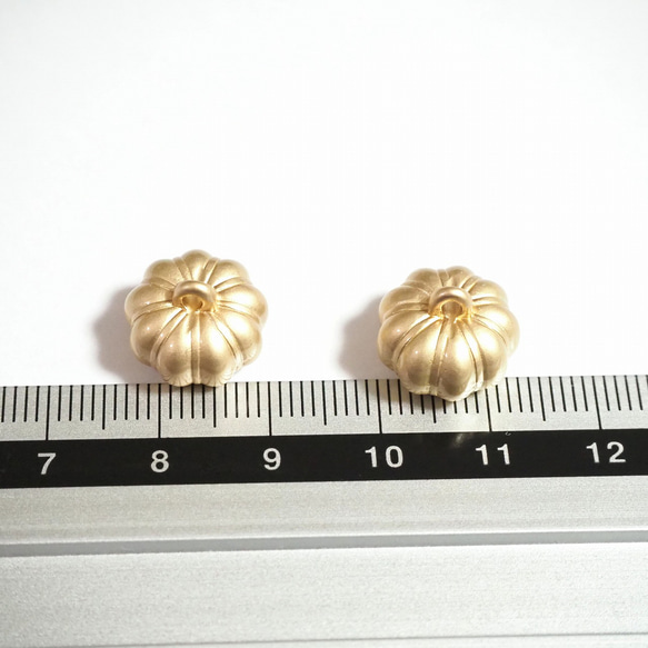 2個 かぼちゃチャーム 10×13mm ゴールド かぼちゃ 野菜チャーム 【T133】 3枚目の画像