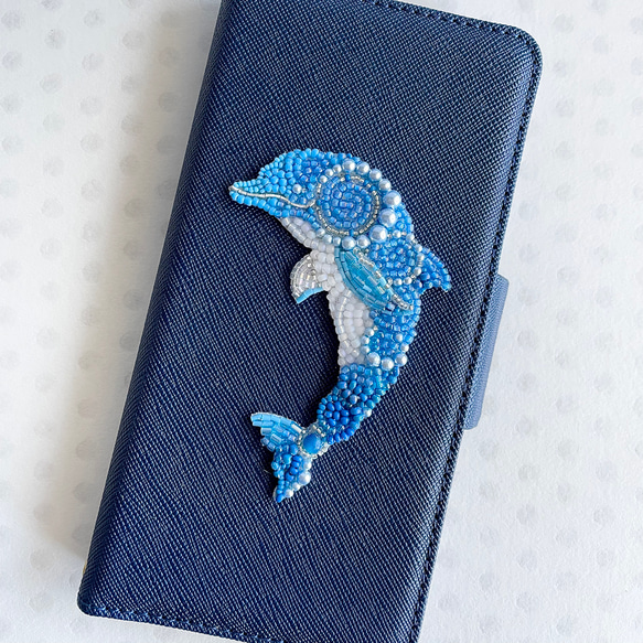 イルカ Mサイズ・海の子シリーズ・ビーズ刺繍 /ブローチ 5枚目の画像