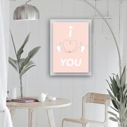 グラフィック・アートポスター i love you/ハート 愛 運命 結婚 お祝い ウェディング ピンク ポップイラスト 3枚目の画像