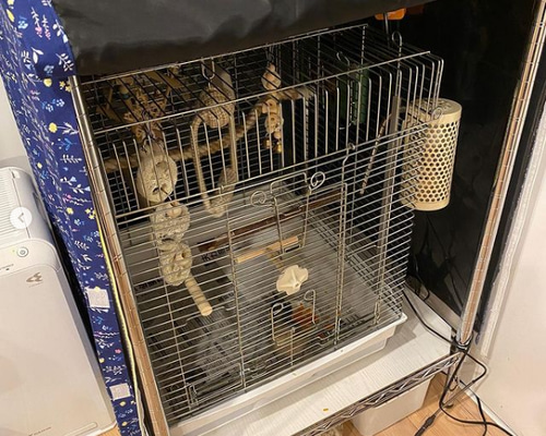 おやすみケージカバー 遮光1級防炎 おやすみカバー HOEI465 オカメ用 HOEI おやすみカバー（タイプE）465インコ用 465オカメ用 ケージ