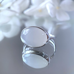 【受注制作】大粒　ホワイトムーンストーン　リング（真鍮・silver） 7枚目の画像