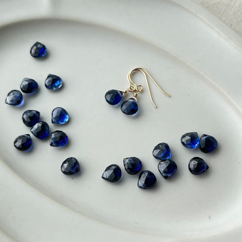 9月誕生石】サファイアひと粒 フープイヤリング/ピアス ピアス（フック