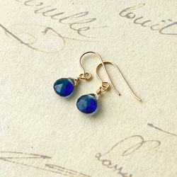 9月誕生石】サファイアひと粒 フープイヤリング/ピアス ピアス（フック