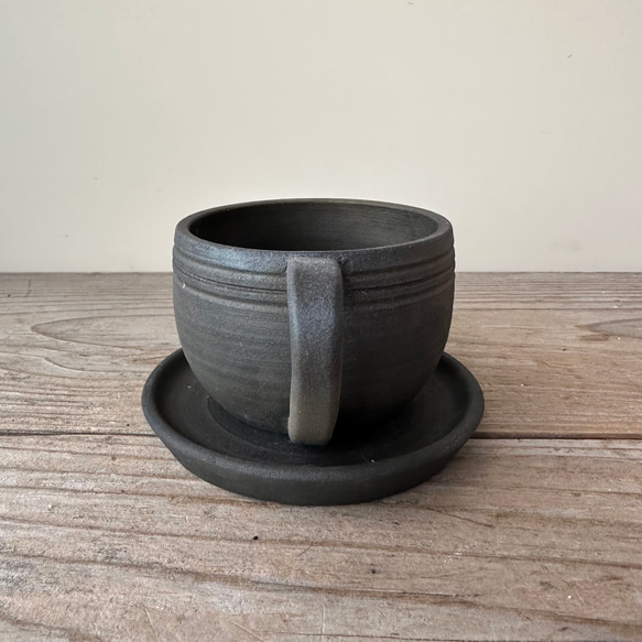 炭化焼成 植木鉢 (coffee cup) 3号 細土 4枚目の画像