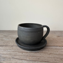 炭化焼成 植木鉢 (coffee cup) 3号 細土 2枚目の画像
