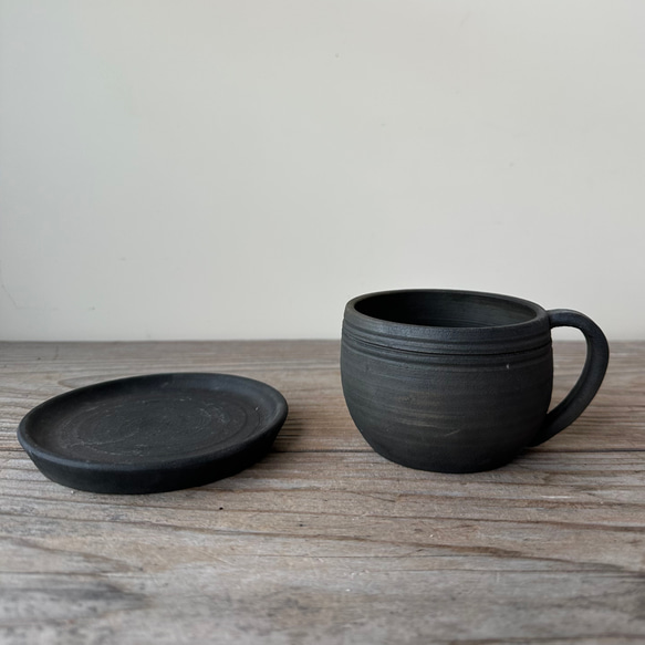 炭化焼成 植木鉢 (coffee cup) 3号 細土 6枚目の画像