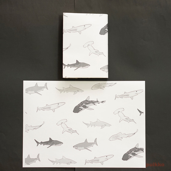 紙書封面鯊魚（單色）（5 件套） 第8張的照片