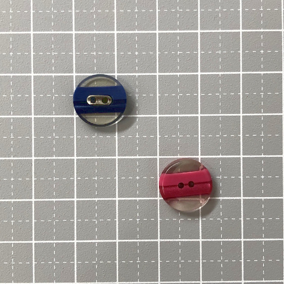 レトロ サークル 円形 ボタン ピンク ネイビーブルー 13mm 16個セット at-224 3枚目の画像