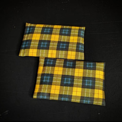 送料無料 ポケットティッシュケース    タイプ : チェック柄黄色    ２枚セット 2枚目の画像